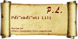 Pünkösti Lili névjegykártya